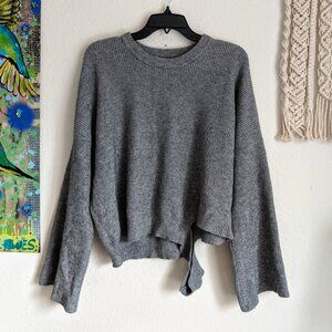 Lord & Taylor Design Lab Grey Distressed Side Cutout Sweater Women's Medium